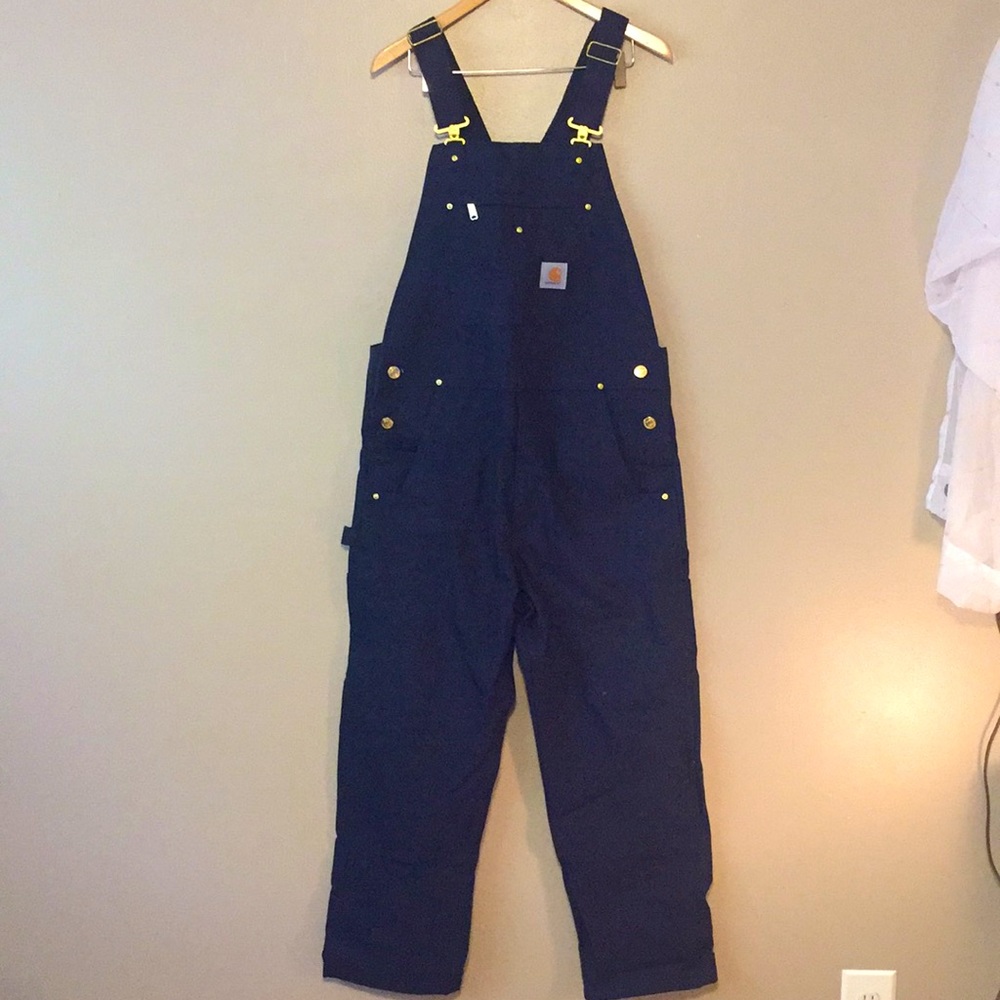Navy blue carhartt overalls 34x30